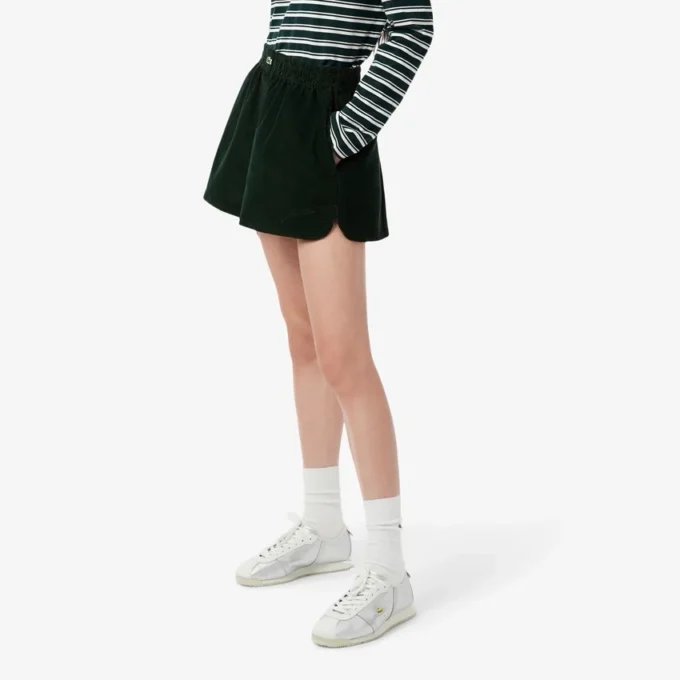 Short en velours côtelé coupe décontractée pour femme Short en velours côtelé coupe décontractée pour femme
