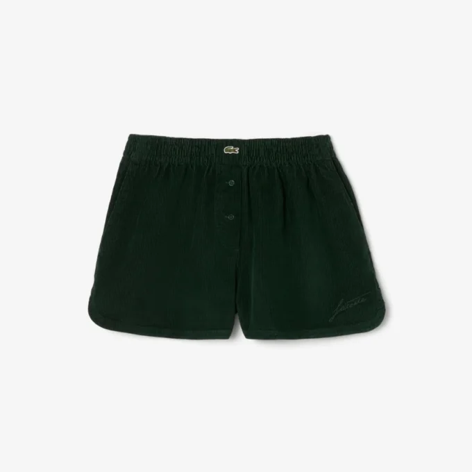 Short en velours côtelé coupe décontractée pour femme Short en velours côtelé coupe décontractée pour femme