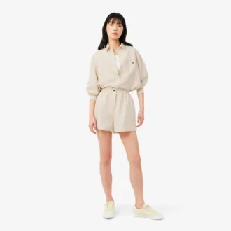 Short oversize en mélange de lin