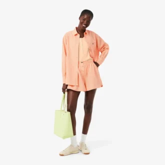 Short oversize en mélange de lin