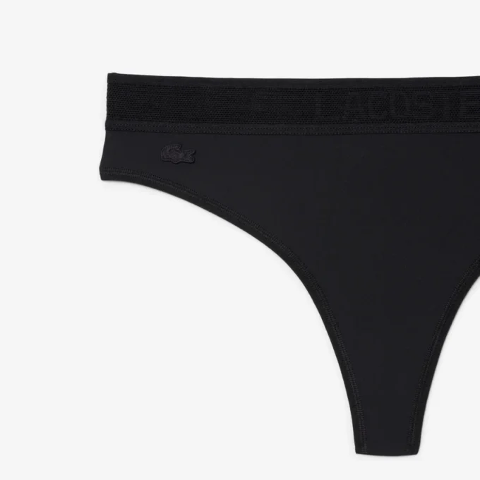 Slip string en microfibre avec logo à la taille Slip string en microfibre avec logo à la taille