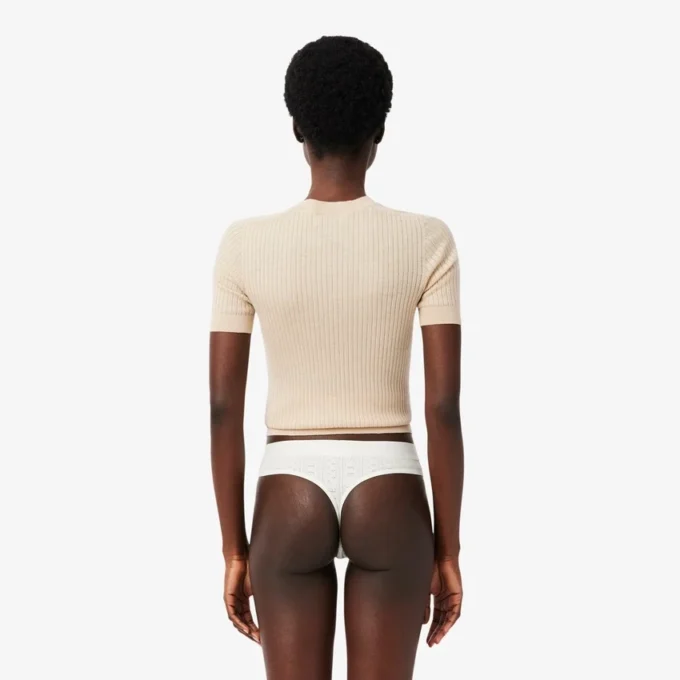 Slip string en pointelle extensible Slip string en pointelle extensible