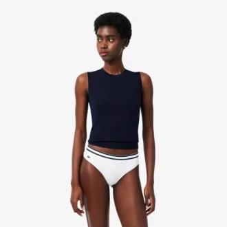 Slip string à rayures en coton
