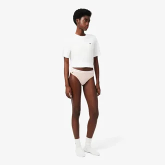 Slip string à rayures en coton