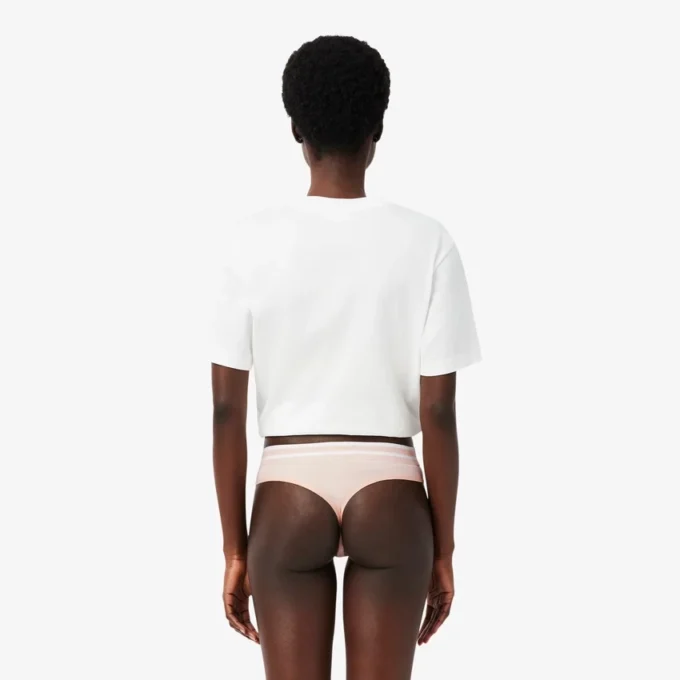 Slip string à rayures en coton