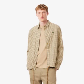 Surchemise à carreaux en coton épais oversize pour homme