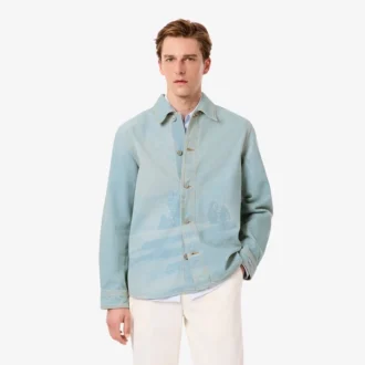Surchemise en denim à motif paysage pour homme