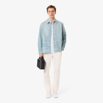 Surchemise en denim à motif paysage pour homme