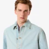 Surchemise en denim à motif paysage pour homme
