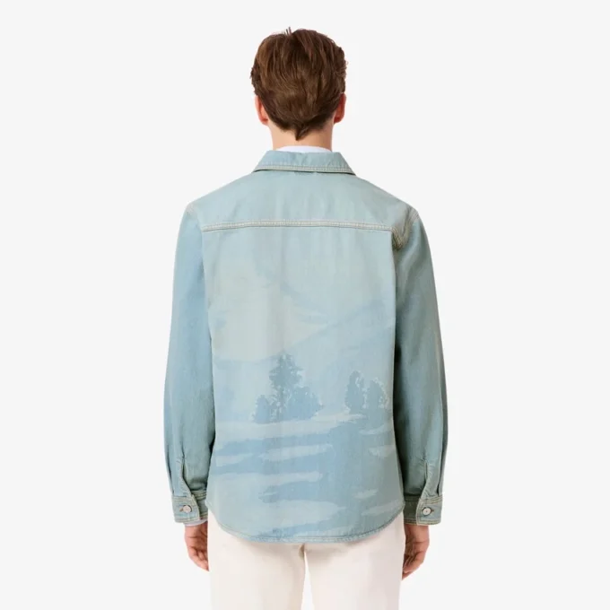 Surchemise en denim à motif paysage pour homme