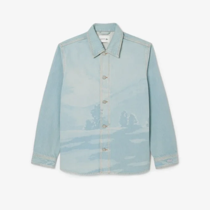Surchemise en denim à motif paysage pour homme