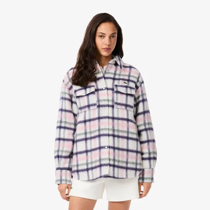 Surchemise oversize matelassée en laine pour femme Surchemise oversize matelassée en laine pour femme