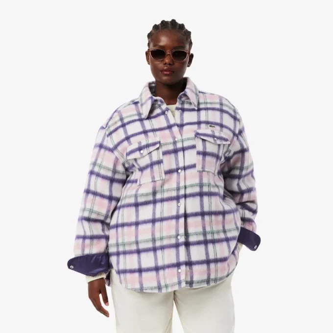 Surchemise oversize matelassée en laine pour femme Surchemise oversize matelassée en laine pour femme