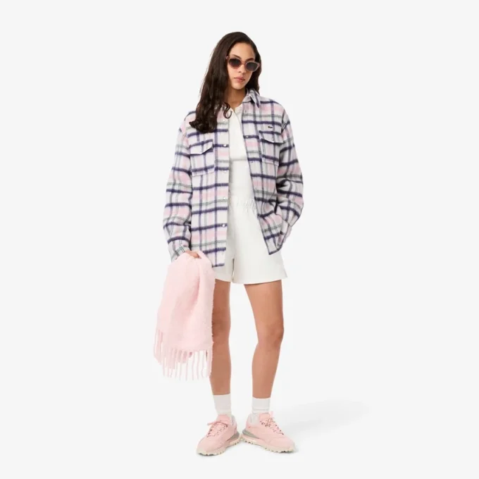 Surchemise oversize matelassée en laine pour femme Surchemise oversize matelassée en laine pour femme