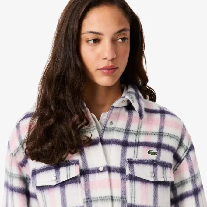Surchemise oversize matelassée en laine pour femme Surchemise oversize matelassée en laine pour femme