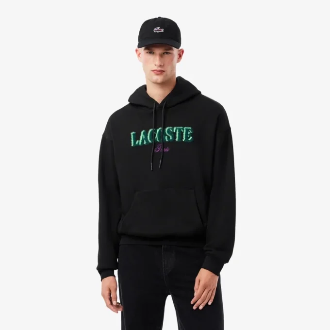 Sweat à capuche brodé coupe ample pour homme