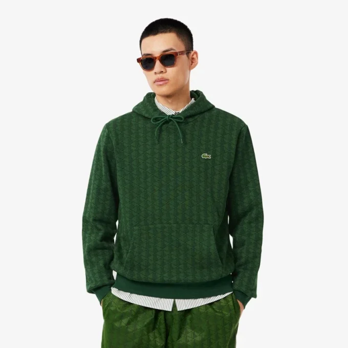 Sweat à capuche en molleton Monogram pour homme