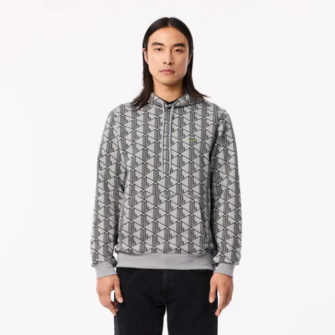 Sweat à capuche en molleton Monogram pour homme