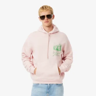Sweat à capuche imprimé en molleton pour homme