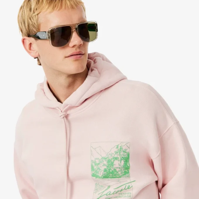 Sweat à capuche imprimé en molleton pour homme