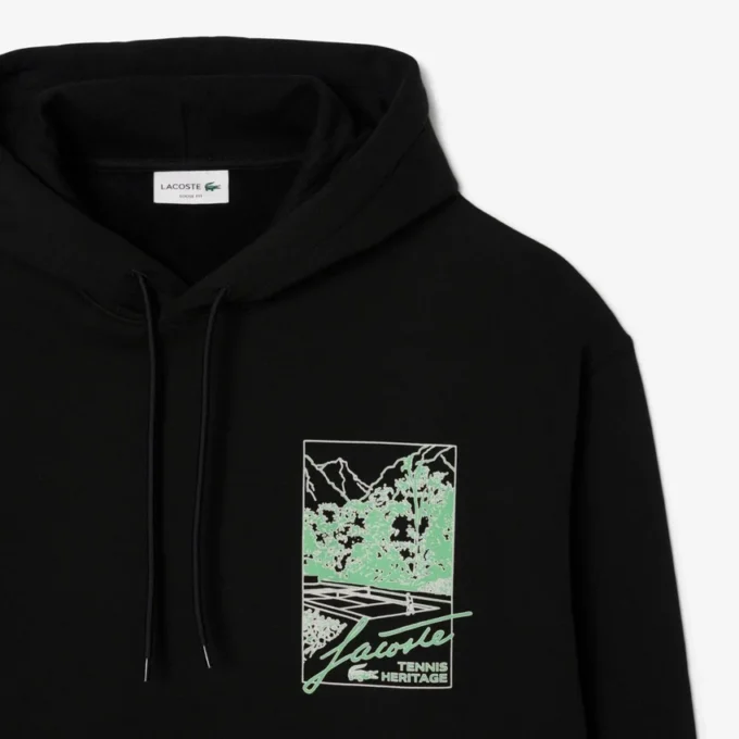 Sweat à capuche imprimé en molleton pour homme