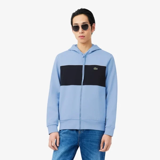 Sweat à capuche zippé color block