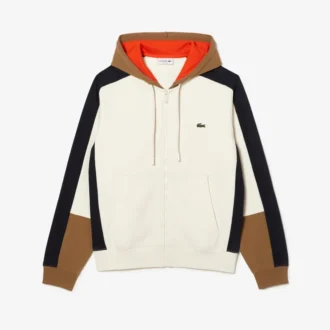 Sweat à capuche zippé color block pour homme