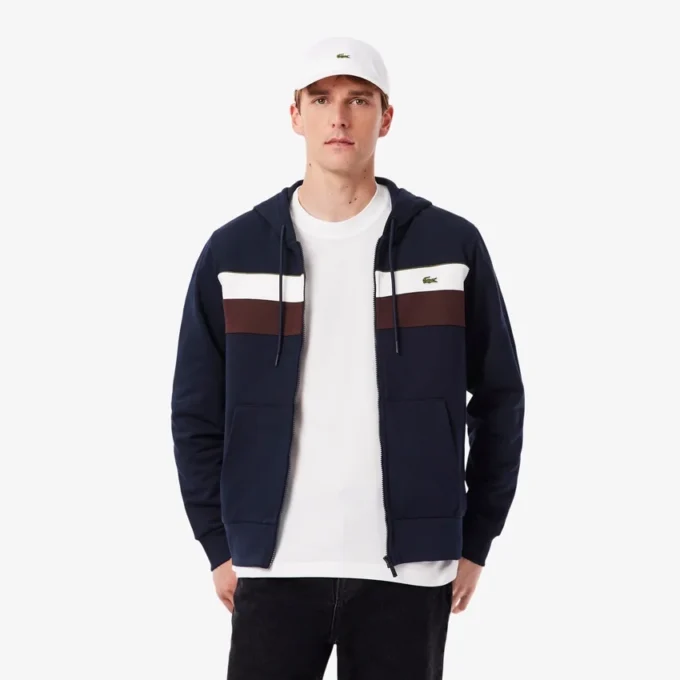 Sweat à capuche zippé color block pour homme Sweat à capuche zippé color block pour homme