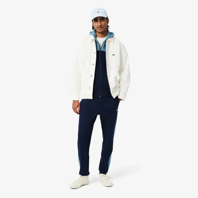 Sweat à capuche zippé color block pour homme
