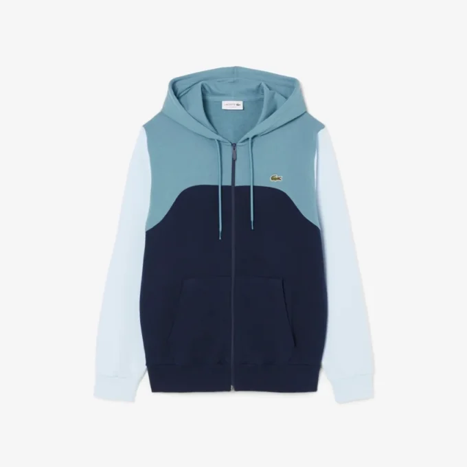 Sweat à capuche zippé color block pour homme