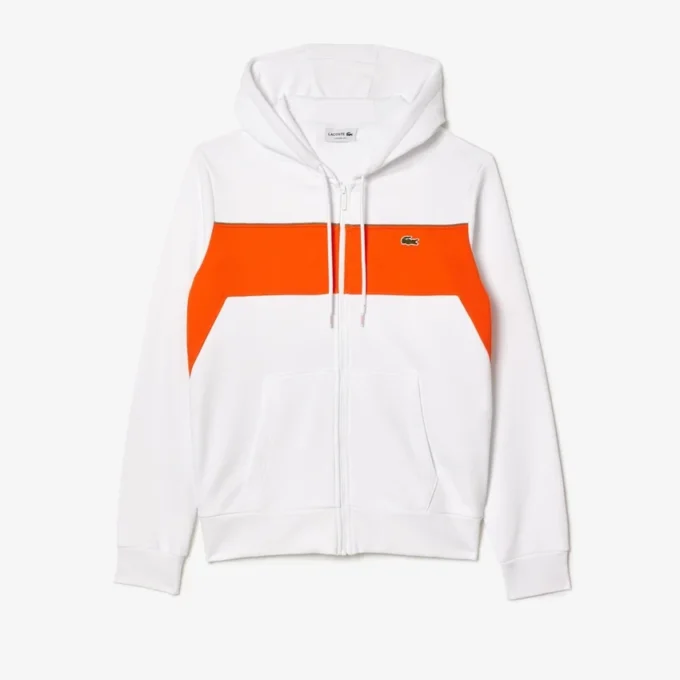 Sweat à capuche zippé color block pour homme
