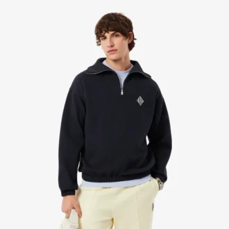 Sweats ample à col zippé en piqué