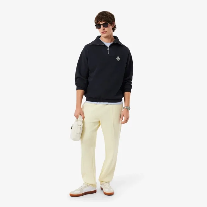 Sweats ample à col zippé en piqué