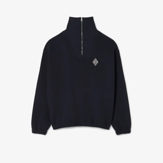 Sweats ample à col zippé en piqué