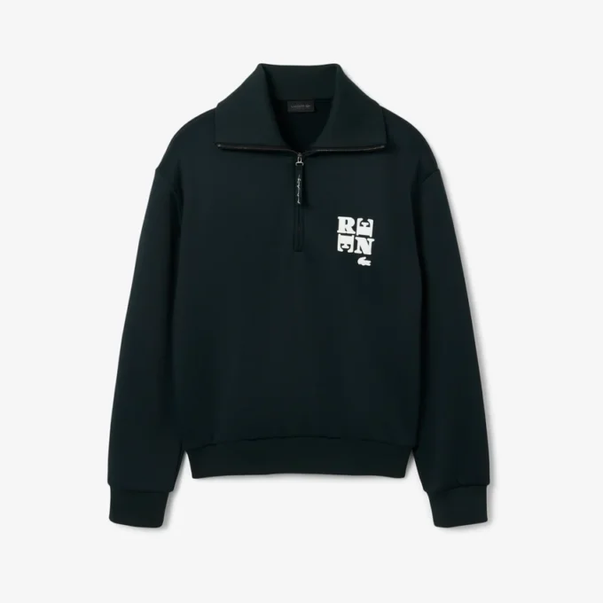 Sweats à col montant et fermeture éclair avec badge, inspirés des défilés