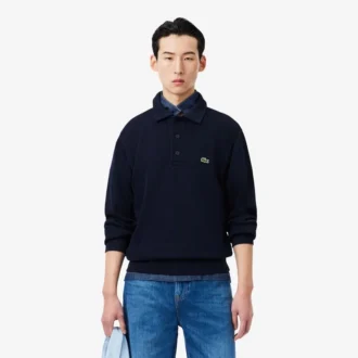 Sweats à col polo en coton côtelé pour homme