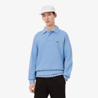 Sweats à col polo en coton côtelé pour homme