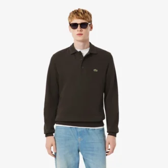 Sweats à col polo en coton côtelé pour homme
