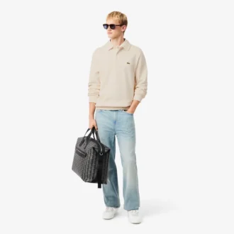 Sweats à col polo en coton côtelé pour homme