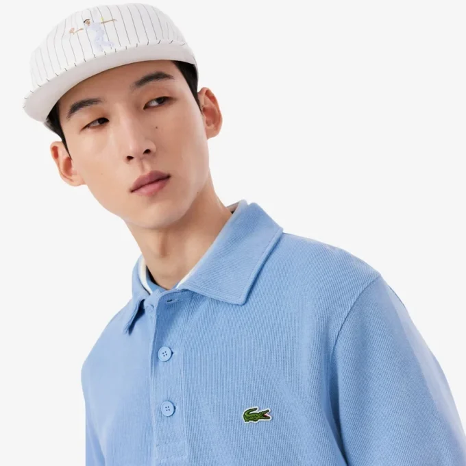 Sweats à col polo en coton côtelé pour homme