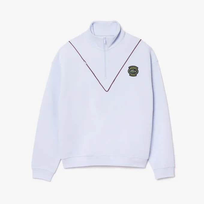 Sweats à col zippé en piqué coupe ample pour homme
