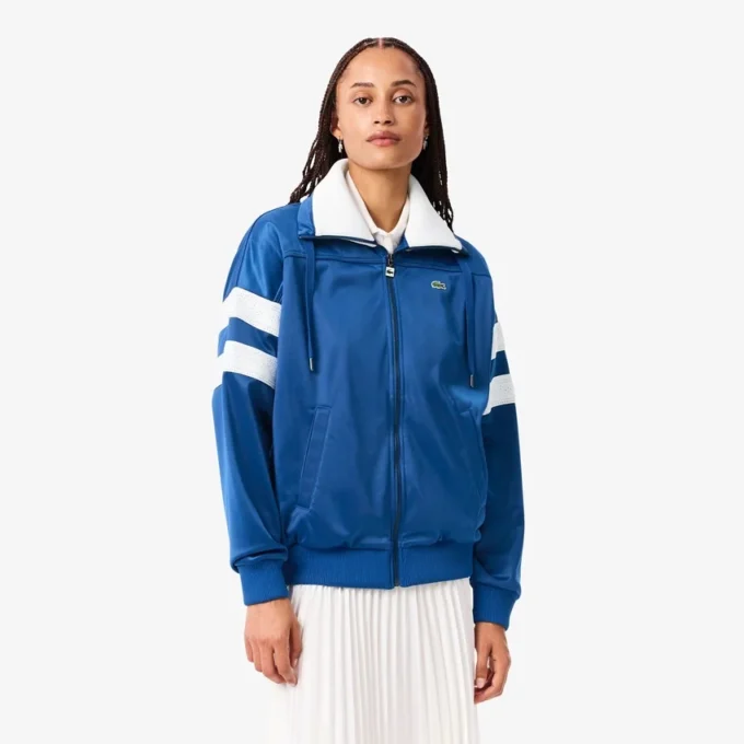 Sweats oversize en satin à rayures pointelles pour femme Sweats oversize en satin à rayures pointelles pour femme