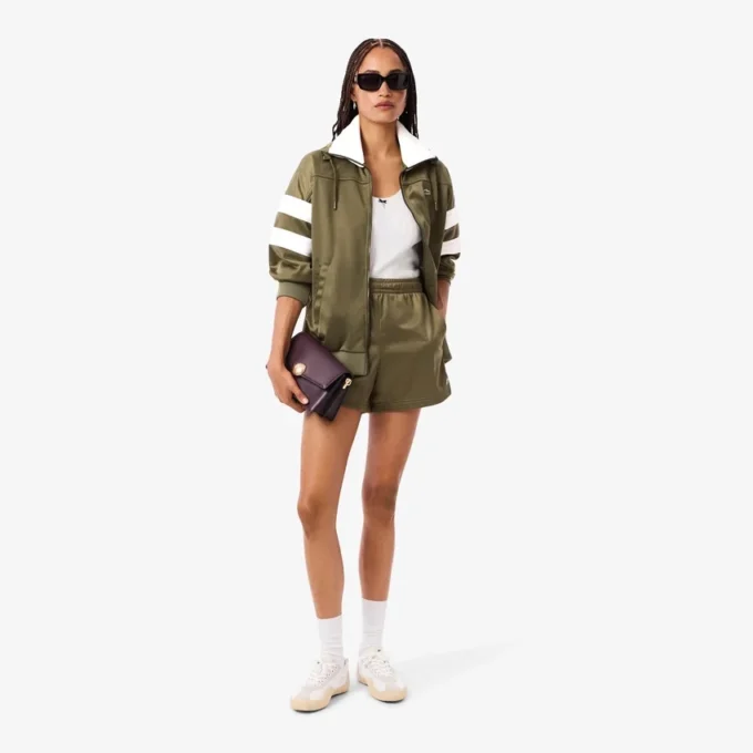 Sweats oversize en satin à rayures pointelles pour femme Sweats oversize en satin à rayures pointelles pour femme