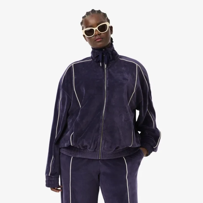Sweats oversize en velours à fermeture éclair pour femme Sweats oversize en velours à fermeture éclair pour femme