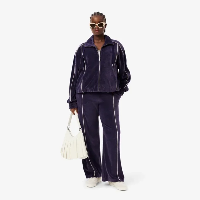 Sweats oversize en velours à fermeture éclair pour femme Sweats oversize en velours à fermeture éclair pour femme