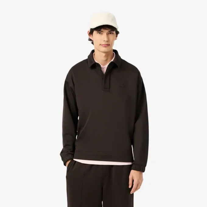 Sweatshirt polo en molleton coupe ample pour homme Sweatshirt polo en molleton coupe ample pour homme