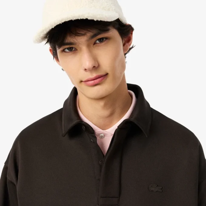 Sweatshirt polo en molleton coupe ample pour homme Sweatshirt polo en molleton coupe ample pour homme