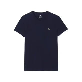 T-shirt à col en V en coton Pima