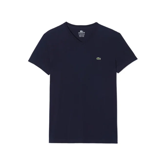 T-shirt à col en V en coton Pima