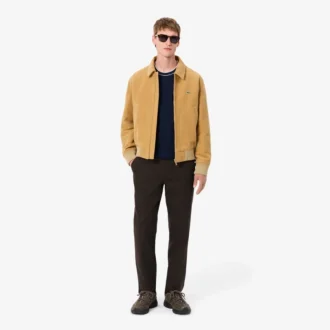 T-shirt à col rayé en piqué stretch pour homme